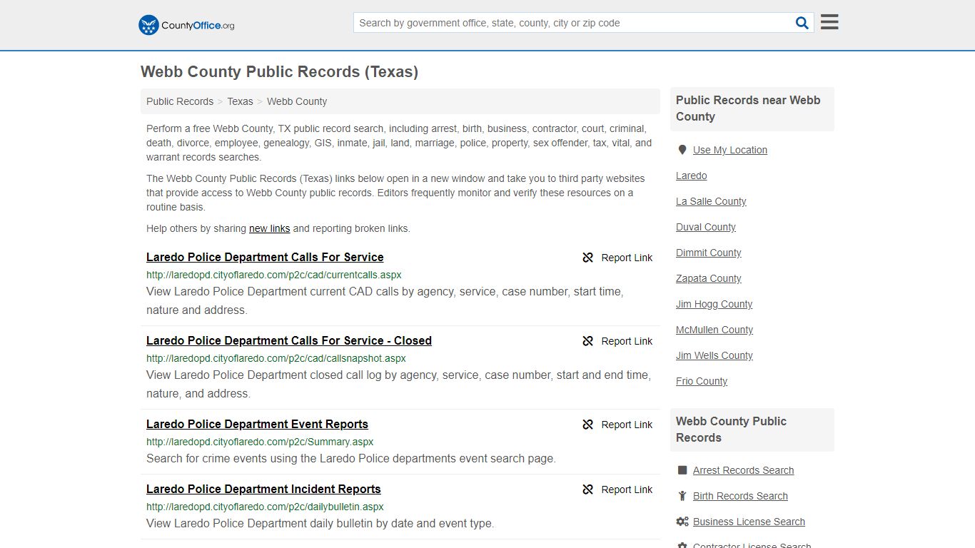 Public Records - Webb County, TX (Business, Criminal, GIS ...